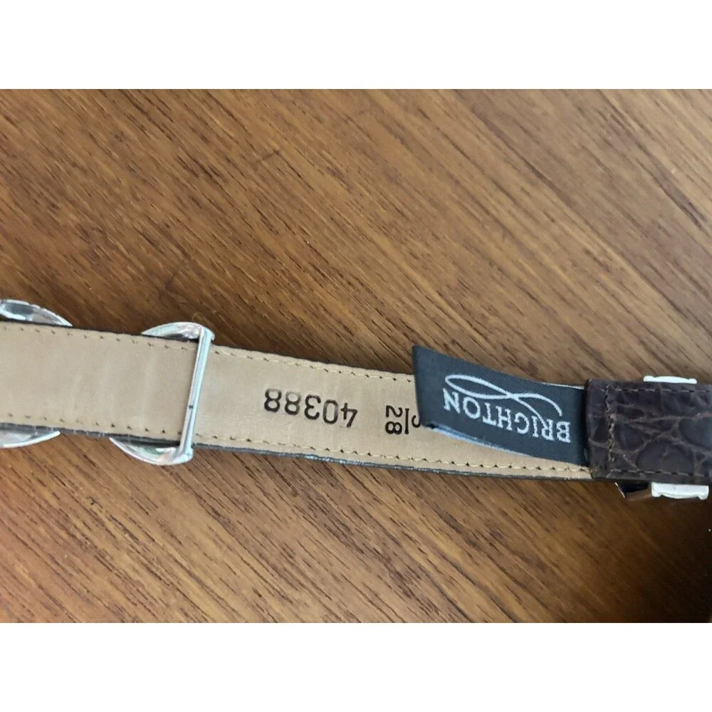 Vintage 90s BRIGHTON Two-Toned CONCHO Leather Belt SIZE SMALL Croc Embossed